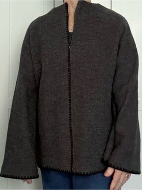 Arket Sweden Dark Charcoal Cozy Knit Cardigan